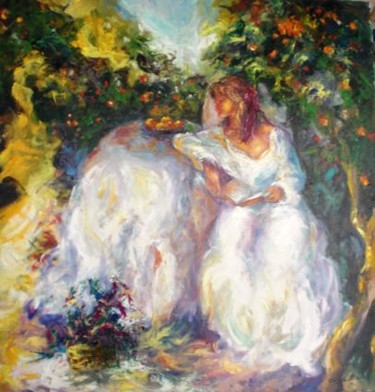 Pintura intitulada "Entre naranjos" por Chivrall, Obras de arte originais, Óleo