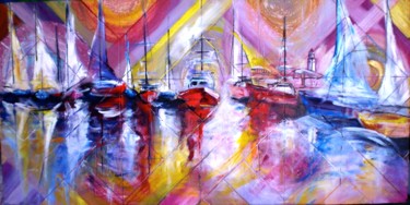 Pintura titulada "puerto de San Carlo…" por Chivrall, Obra de arte original, Oleo