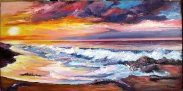Painting titled "amanecer" by Chivrall, Original Artwork, Oil