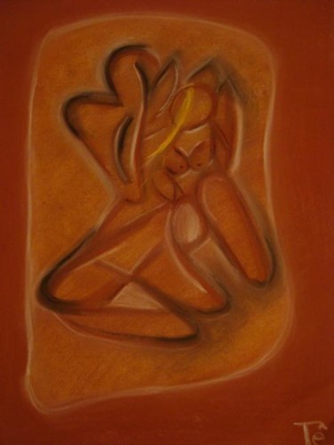 Pintura intitulada ""Dois que são um ..…" por Maria Teresa Duarte, Obras de arte originais, Pastel