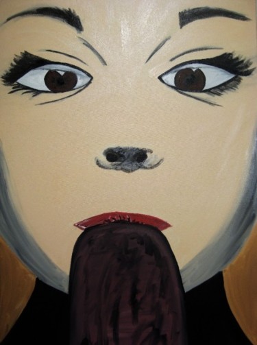 Pintura intitulada ""Tapo a minha boca…" por Maria Teresa Duarte, Obras de arte originais