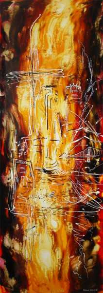 My town Pintura intitulada "My town" por Teresa Martins, Obras de arte originais, Outro