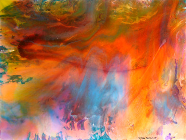 Pintura intitulada "God's city" por Teresa Martins, Obras de arte originais, Outro