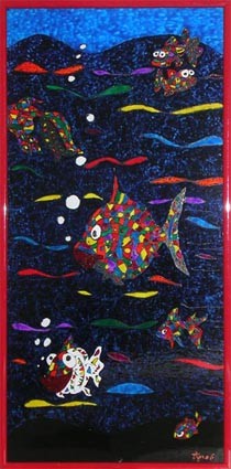 Pintura titulada "Arco-íris do mar" por Teresa Martins, Obra de arte original