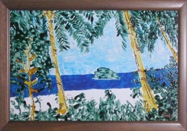 Painting titled "Praia" by Teresa Martins, Original Artwork