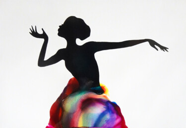 Pintura titulada "Bailarina 5" por Teresa Martins, Obra de arte original, Vidrieras de pintura