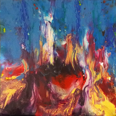 Pittura intitolato "Amor é fogo que ard…" da Teresa Martins, Opera d'arte originale, Acrilico