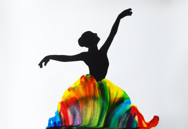 Pittura intitolato "Bailarina 6" da Teresa Martins, Opera d'arte originale, Pittura di vetro colorato