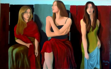 Pintura intitulada "tres-irmas.png" por Teresa Maya, Obras de arte originais, Acrílico
