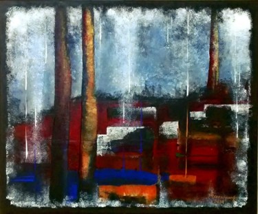 Painting titled "Inverno" by Teresa Maya, Original Artwork, Acrylic Mounted on Other rigid panel