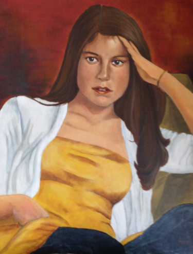 Painting titled "Retrato" by Teresa Maya, Original Artwork, Acrylic Mounted on artwork_cat.