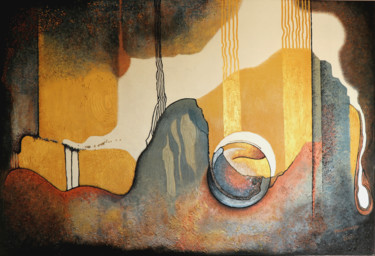 Painting titled "Génese" by Teresa Maya, Original Artwork, Acrylic Mounted on Wood Panel
