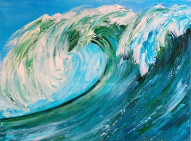Painting titled "THE WAVE  II" by Teresa Wegrzyn, Original Artwork