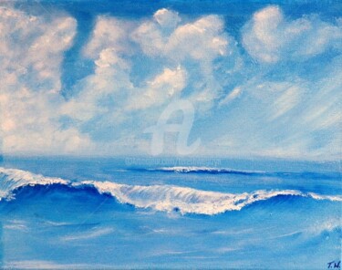 Painting titled "BLUE OCEAN" by Teresa Wegrzyn, Original Artwork