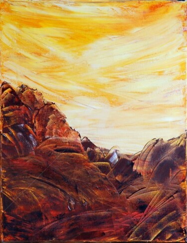 Painting titled "ROCKY LANDSCAPE II" by Teresa Wegrzyn, Original Artwork