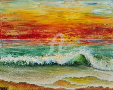 Painting titled "SUNSET BREEZE" by Teresa Wegrzyn, Original Artwork, Acrylic