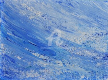Painting titled "BLUE" by Teresa Wegrzyn, Original Artwork, Oil