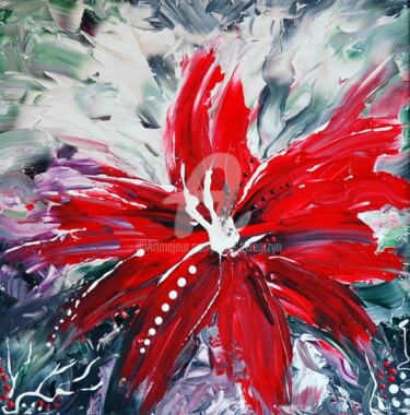 Painting titled "RED BEAUTY" by Teresa Wegrzyn, Original Artwork, Oil