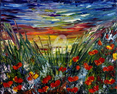 Painting titled "MEADOW" by Teresa Wegrzyn, Original Artwork, Acrylic