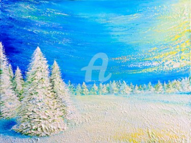 Painting titled "WINTER" by Teresa Wegrzyn, Original Artwork, Acrylic