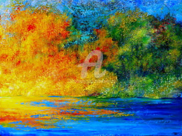 Painting titled "SUNSET GLORY" by Teresa Wegrzyn, Original Artwork, Acrylic