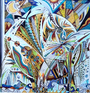 Desenho intitulada "Cascade de givre" por Tereza De Almeida De Giorgi (Kaomento), Obras de arte originais, Tinta