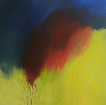 Malerei mit dem Titel ""Red meets blue"" von Tereza Vrdoljak, Original-Kunstwerk, Acryl