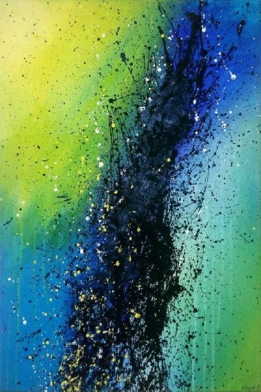 "Bleen" blue and green Malerei mit dem Titel ""Bleen" blue and gr…" von Tereza Vrdoljak, Original-Kunstwerk, Acryl