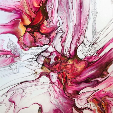 Peinture intitulée "Crimson Influence I" par Teresa Kosakowska-Cholody, Œuvre d'art originale, Acrylique