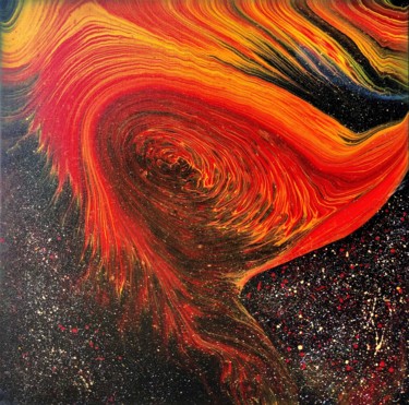 Painting titled "Fiery Blast" by Teresa Kosakowska-Cholody, Original Artwork, Acrylic