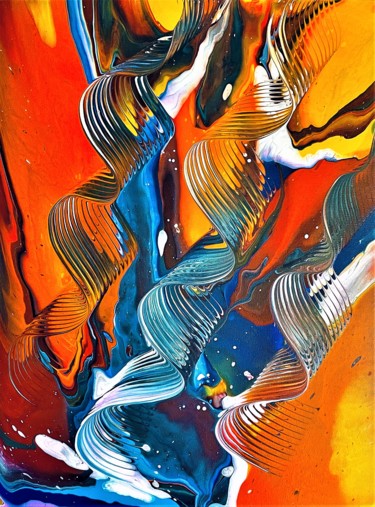 Pintura intitulada "Raking paints (III)" por Teresa Kosakowska-Cholody, Obras de arte originais, Acrílico