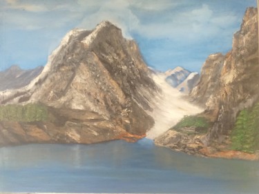 Painting titled "Mountain 🏔️ and sea" by Sergo Ter-Ner Ter-Nersesov, Original Artwork, Oil