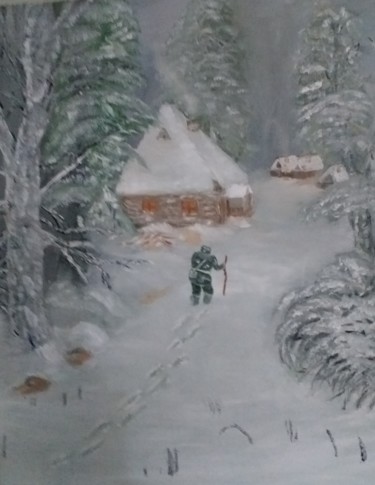 Pittura intitolato "postman" da Sergo Ter-Ner Ter-Nersesov, Opera d'arte originale, Olio