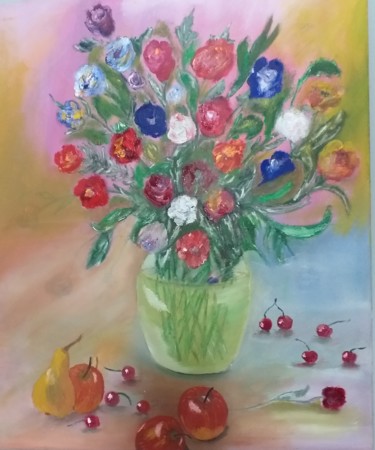 Pittura intitolato "Flowers from afairy…" da Sergo Ter-Ner Ter-Nersesov, Opera d'arte originale, Olio Montato su Telaio per…