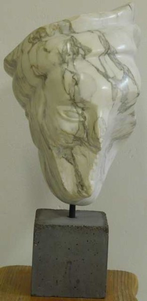 Sculpture intitulée "Mort de Massoud" par Christine Leroy, Œuvre d'art originale, Pierre