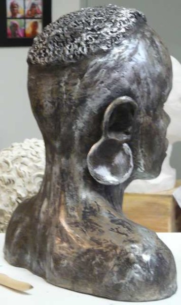 Sculpture intitulée "Africaine" par Christine Leroy, Œuvre d'art originale, Terre cuite