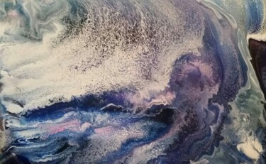 Malerei mit dem Titel "Liquid Glacier" von Terrance Longtin, Original-Kunstwerk, Acryl Auf Keilrahmen aus Holz montiert