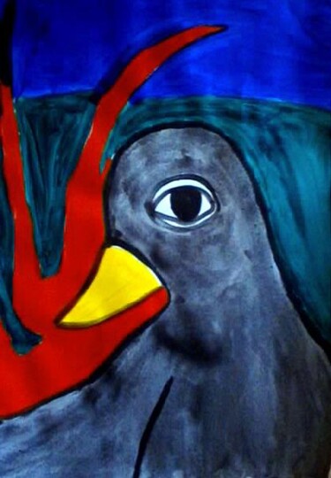 Painting titled "The Pigeon with a S…" by Terri Brown-Davidson, Original Artwork
