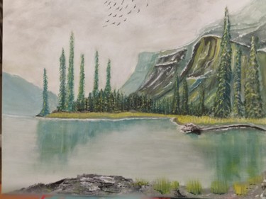 Painting titled "Spirit Island" by Terri Da Silva, Original Artwork, Acrylic