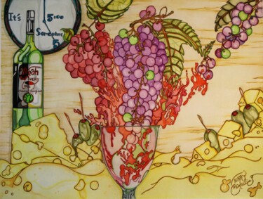 Painting titled "Noah Vinery and Wine" by Terry Cornelius, Original Artwork, Watercolor