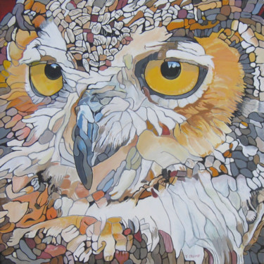 Painting titled "Hoot" by Terry Crump, Original Artwork, Acrylic