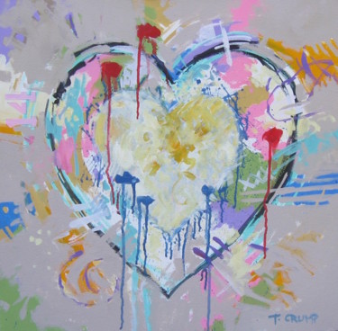 Картина под названием "Heart 14" - Terry Crump, Подлинное произведение искусства, Акрил