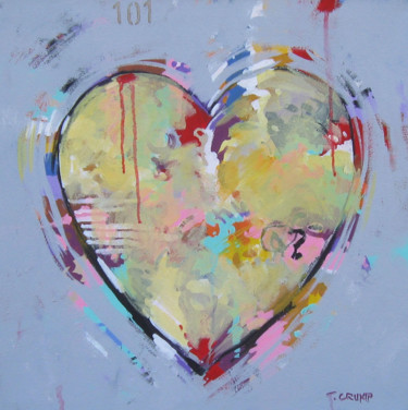 Painting titled "Heart 101" by Terry Crump, Original Artwork, Acrylic
