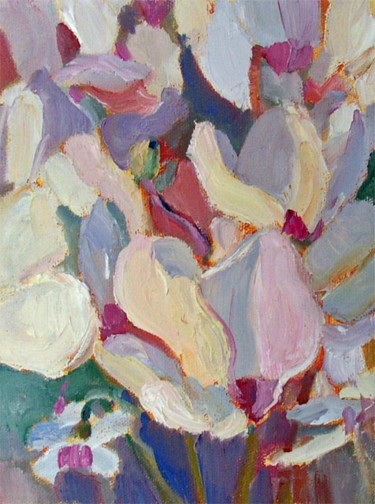 Cyclamen III Painting titled "Cyclamen III" by Don Bourret, Original Art, Oil