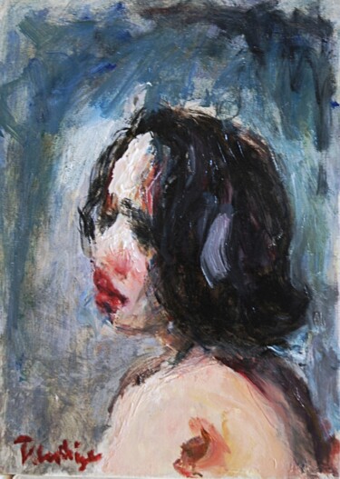 Painting titled "A portrait of young…" by Terushige Matsumoto, Original Artwork, Oil