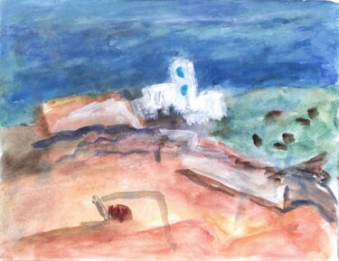 Malerei mit dem Titel "Atlantic Ocean from…" von Terushige Matsumoto, Original-Kunstwerk, Aquarell