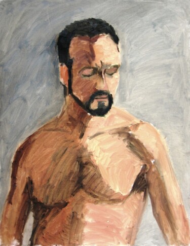 Peinture intitulée "American male model" par Terushige Matsumoto, Œuvre d'art originale, Huile