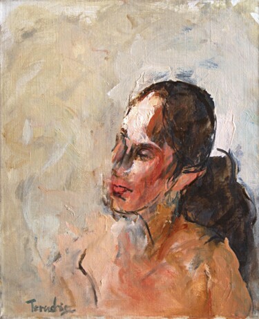 Painting titled "Portrait of a Japan…" by Terushige Matsumoto, Original Artwork, Oil