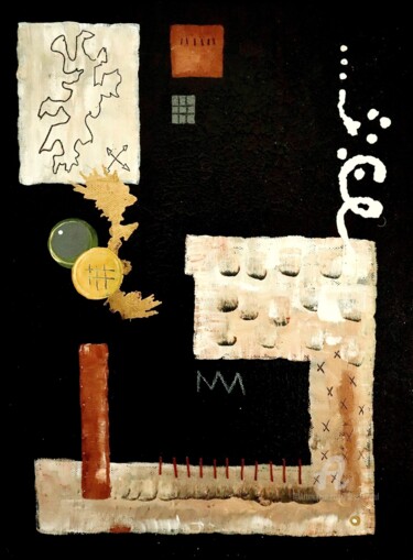 Schilderij getiteld "Sew Me a New World" door Tessa Paul, Origineel Kunstwerk, Acryl