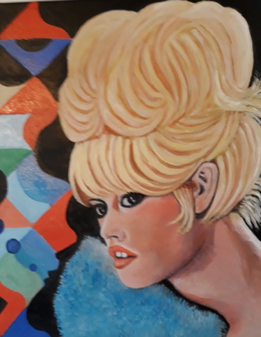 Peinture intitulée "Brigitte Bardot 2" par Teta Akoka Bendavid, Œuvre d'art originale, Huile